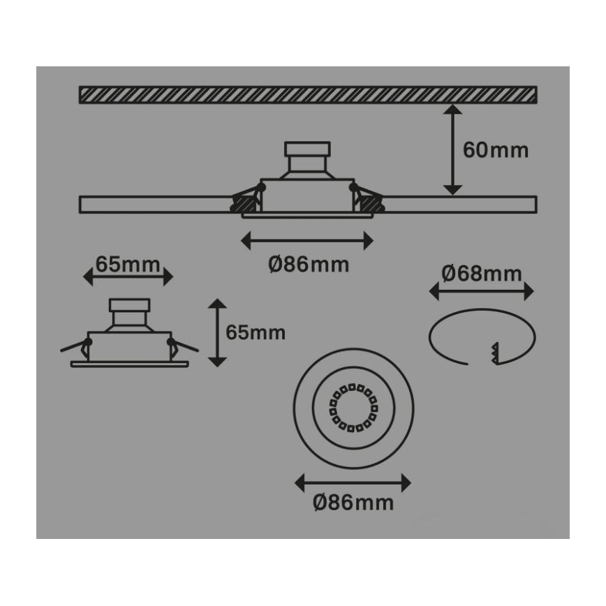 Briloner 7221-038 - KOMPLEKTS 3x LED Vannas istabas iegremdējama lampa 1xGU10/3W/230V IP23 spīdīgs hroms