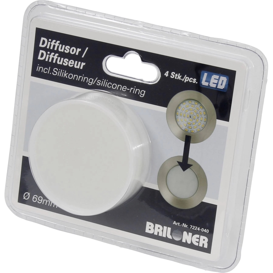 Briloner 7224-040 - KOMPLEKTS 4x Difuzors iegremdējamām lampām d. 69 mm