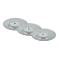 Briloner 7231-039 - komplekts 3x LED ar regulējamu spilgtumu iebūvējamie griestu gaismekļi vannas istabai LED/5,5W/230V IP44, matēts hroms