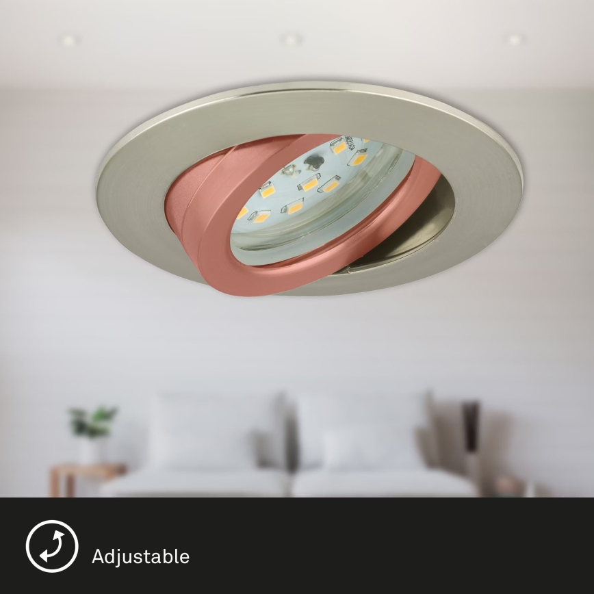 Briloner 7232-032 - Komplekts: 3 iebūvējami vannas istabas LED griestu gaismekļi ar regulējamu spilgtumu ATTACH LED/5,5W/230V IP23