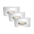 Briloner 7239-038 - KOMPLEKTS 3x LED Vannas istabas iebūvējams gaismeklis ATTACH 1xGU10/4W/230V IP44