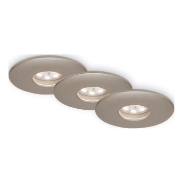 Briloner 7240-032 - KOMPLEKTS 3x LED Iegremdējama vannas istabas lampa ATTACH LED/1,8W/230V IP44 matēts hroms