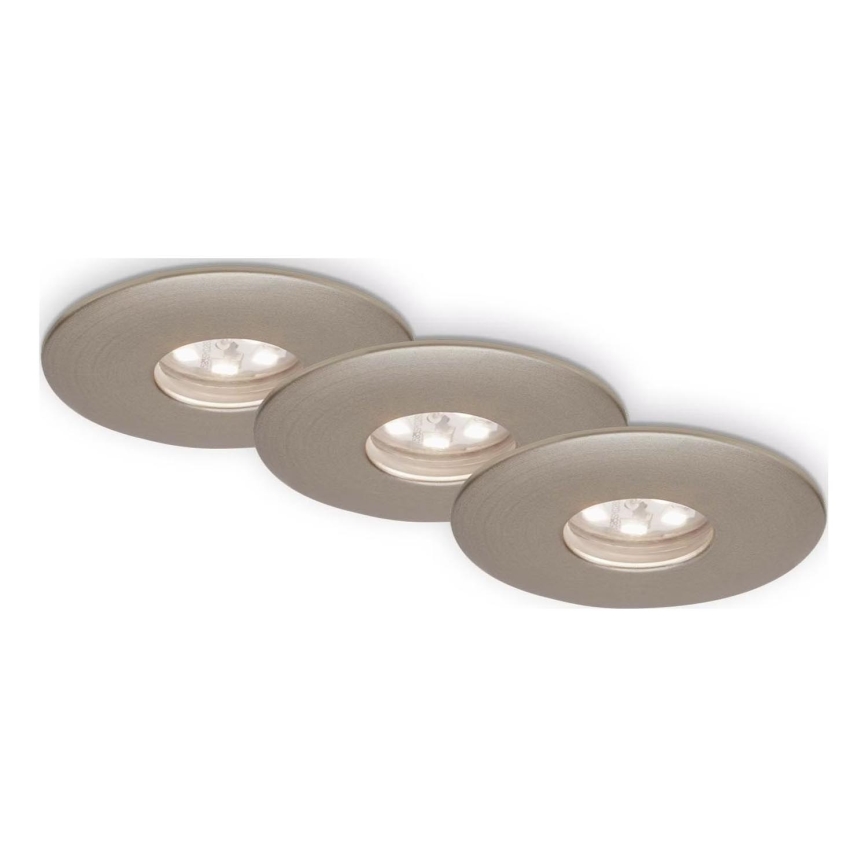 Briloner 7240-032 - KOMPLEKTS 3x LED Iegremdējama vannas istabas lampa ATTACH LED/1,8W/230V IP44 matēts hroms