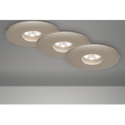 Briloner 7240-032 - KOMPLEKTS 3x LED Iegremdējama vannas istabas lampa ATTACH LED/1,8W/230V IP44 matēts hroms