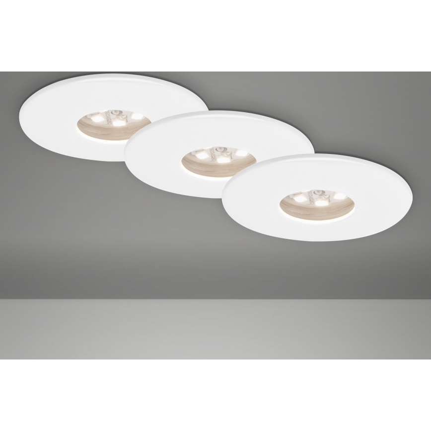 Briloner 7240-036 -KOMPLEKTS 3x LED Iegremdējama vannas istabas lampa ATTACH LED/1,8W/230V IP44 balta