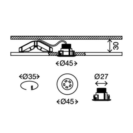 Briloner 7240-038 - KOMPLEKTS 3x LED Vannas istabas iegremdējama lampa ATTACH LED/1,8W/230V IP44