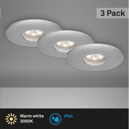 Briloner 7240-039 - KOMPLEKTS 3x LED Iegremdējama vannas istabas lampa LED/1,8W/230V IP44