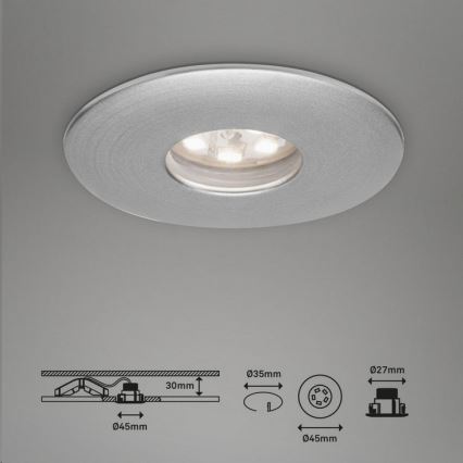 Briloner 7240-039 - KOMPLEKTS 3x LED Iegremdējama vannas istabas lampa LED/1,8W/230V IP44