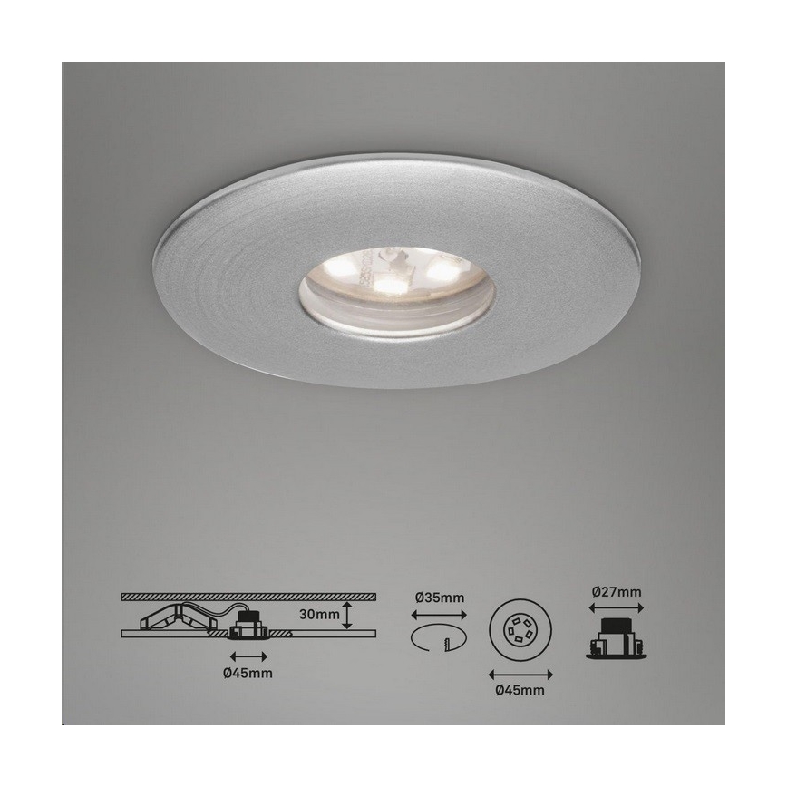 Briloner 7240-039 - KOMPLEKTS 3x LED Iegremdējama vannas istabas lampa LED/1,8W/230V IP44