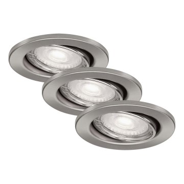 Briloner 7277-032 - KOMPLEKTS 3x LED Aptumšojama iegremdējama vannas istabas lampa 1xGU10/5W/230V IP23