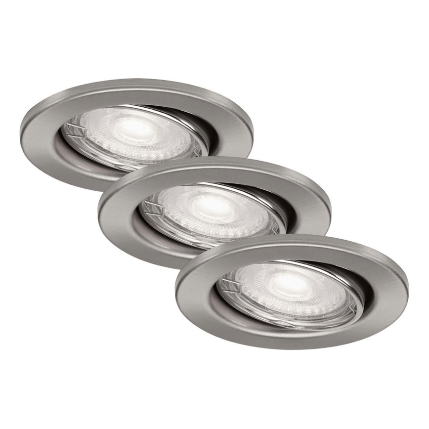 Briloner 7277-032 - KOMPLEKTS 3x LED Aptumšojama iegremdējama vannas istabas lampa 1xGU10/5W/230V IP23