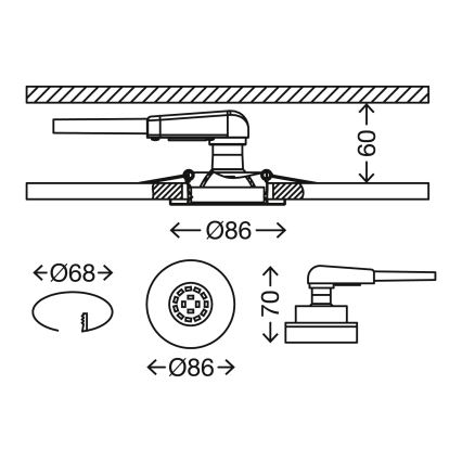 Briloner 7277-039 - KOMPLEKTS 3x LED Aptumšojama iegremdējama vannas istabas lampa 1xGU10/5W/230V IP23