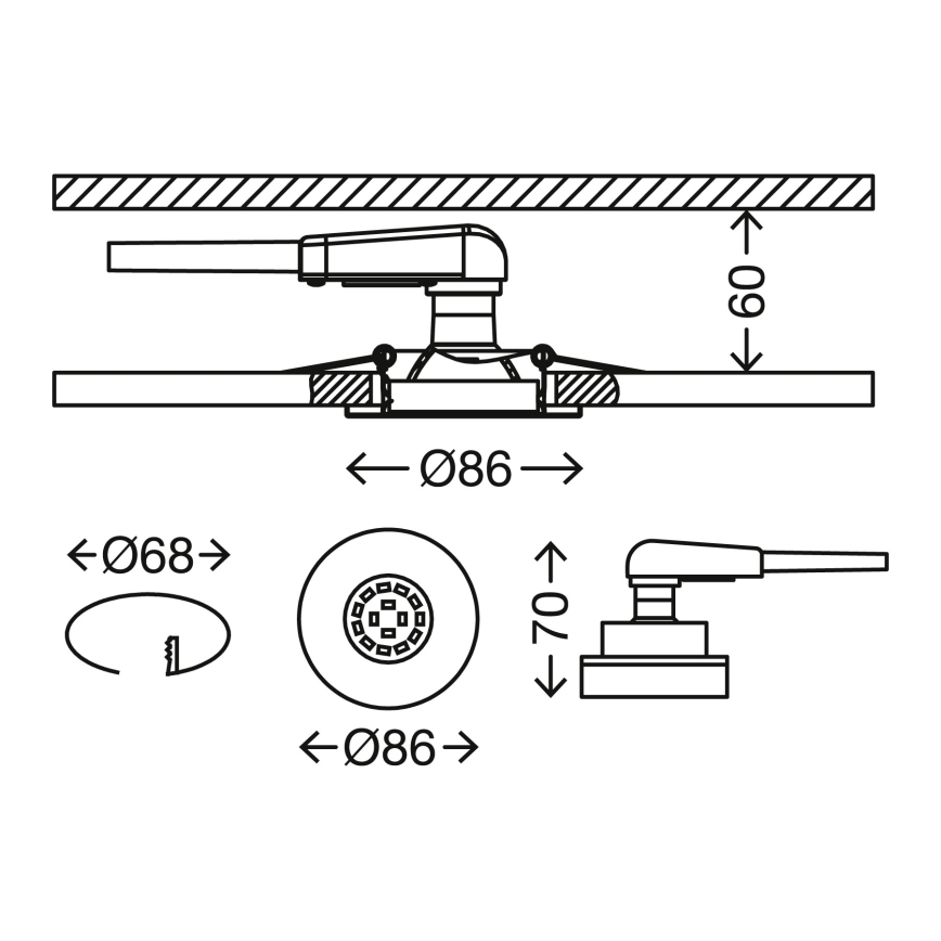 Briloner 7277-039 - KOMPLEKTS 3x LED Aptumšojama iegremdējama vannas istabas lampa 1xGU10/5W/230V IP23