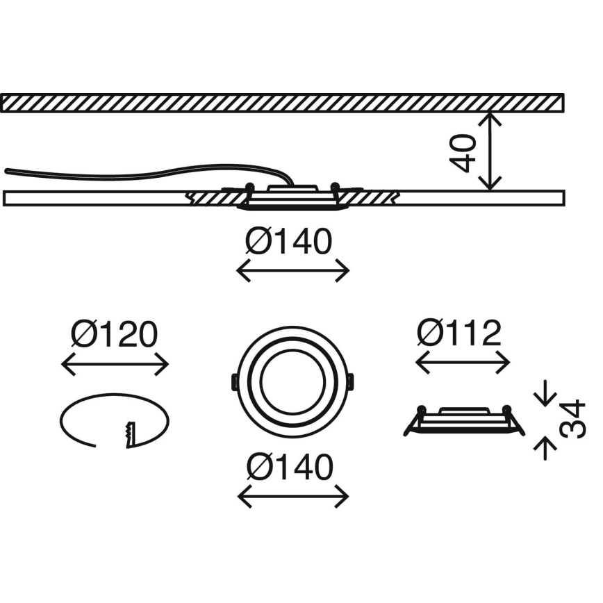 Briloner 7285-016 - LED vannas istabas iebūvējamais griestu gaismeklis LED/6,4W/230V IP23