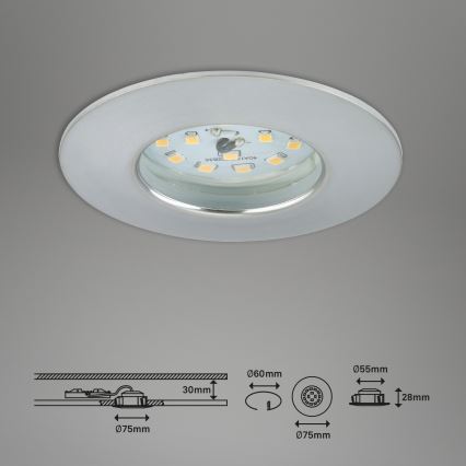 Briloner 7295-019 - LED  Aptumšojama iegremdējama vannas istabas lampa ATTACH LED/6,5W/230V IP44