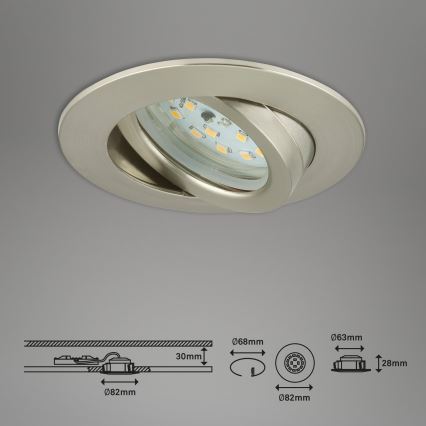 Briloner 7296-012 - LED Aptumšojama iegremdējama vannas istabas lampa ATTACH LED/6,5W/230V IP23 hroms