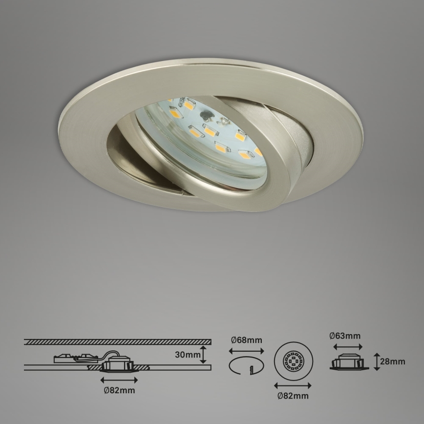 Briloner 7296-012 - LED Aptumšojama iegremdējama vannas istabas lampa ATTACH LED/6,5W/230V IP23 hroms