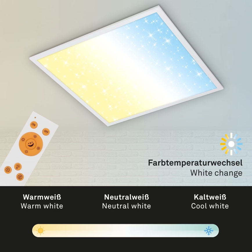 Briloner 7303-016 - LED Aptumšojama griestu lampa STARRY SKY LED/36W/230V 3000-6000K + tālvadības pults