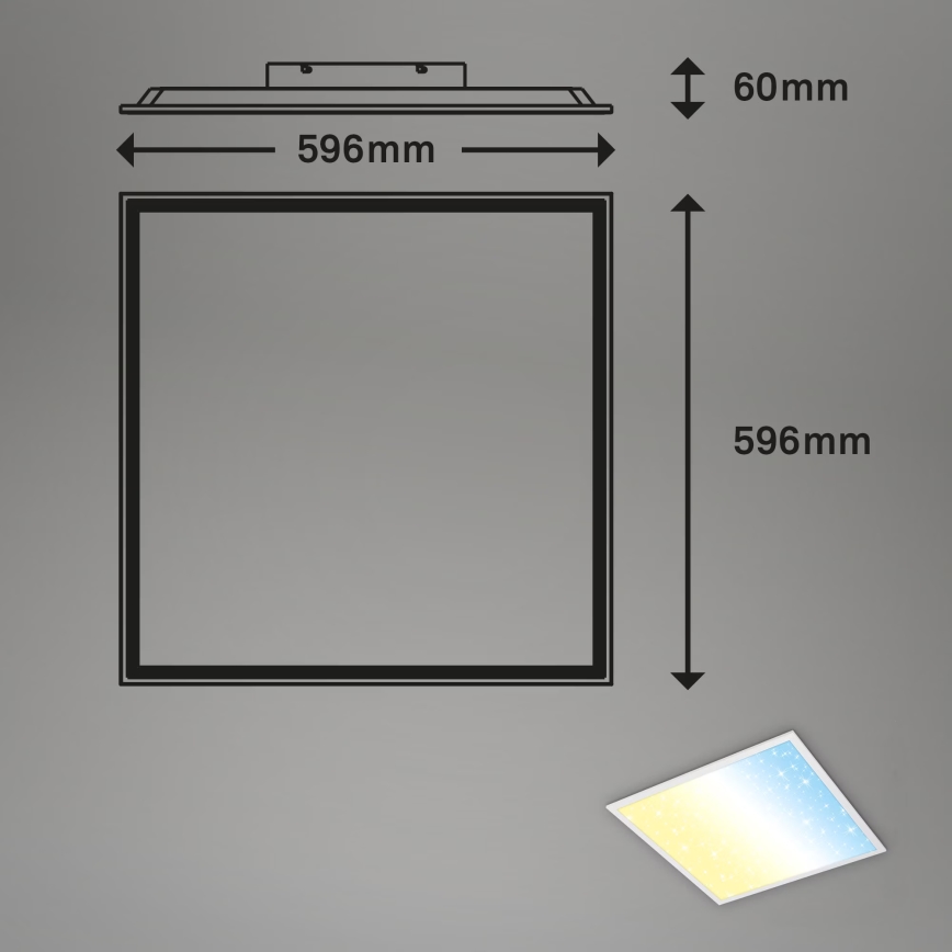 Briloner 7303-016 - LED Aptumšojama griestu lampa STARRY SKY LED/36W/230V 3000-6000K + tālvadības pults
