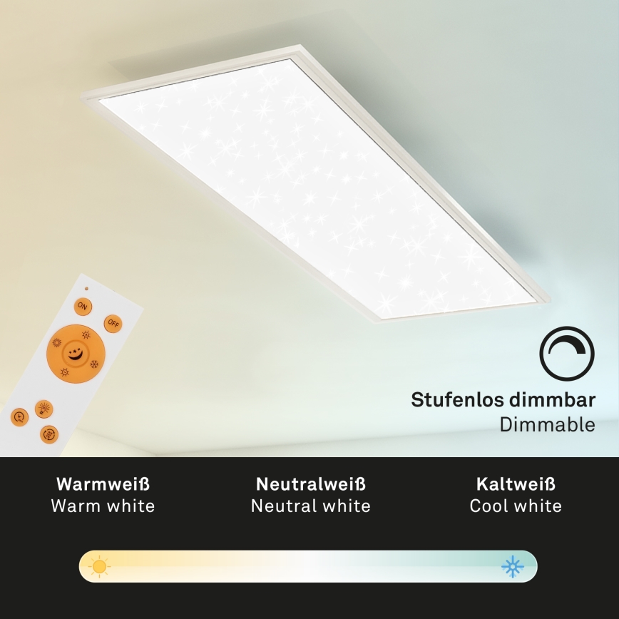 Briloner 7308-016 - LED Aptumšojama griestu lampa STARRY SKY LED/24W/230V 3000-6000K + tālvadības pults