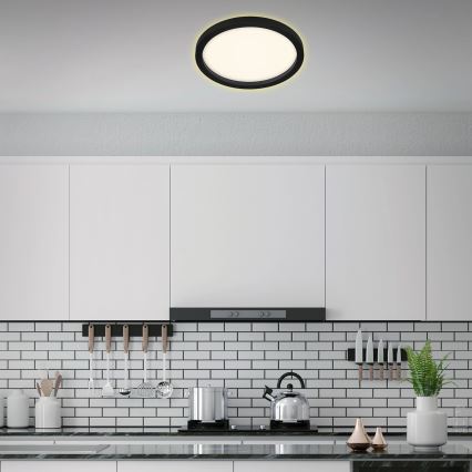 Briloner 7361-015 - LED Griestu gaismeklis CADRE LED/18W/230V d. 29,7 cm melns
