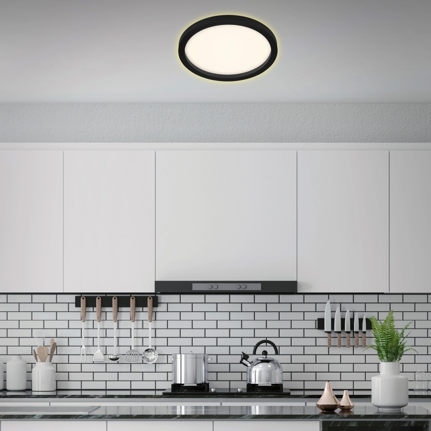 Briloner 7361-015 - LED Griestu gaismeklis CADRE LED/18W/230V d. 29,7 cm melns