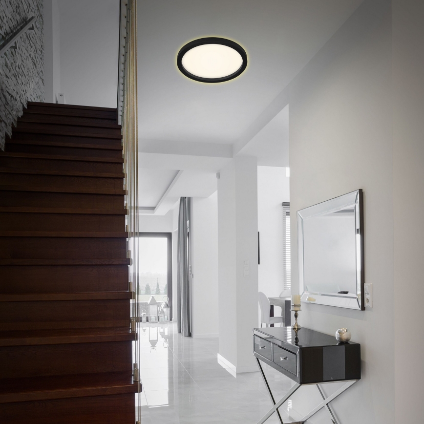 Briloner 7361-015 - LED Griestu gaismeklis CADRE LED/18W/230V d. 29,7 cm melns
