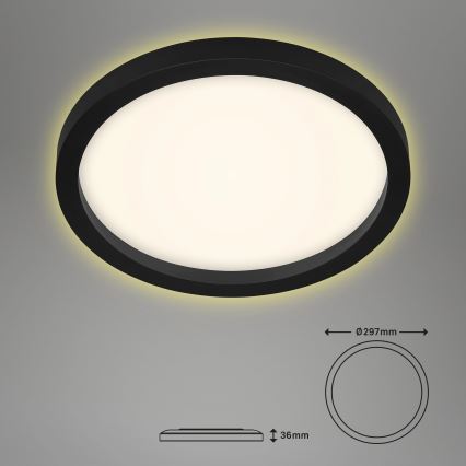 Briloner 7361-015 - LED Griestu gaismeklis CADRE LED/18W/230V d. 29,7 cm melns