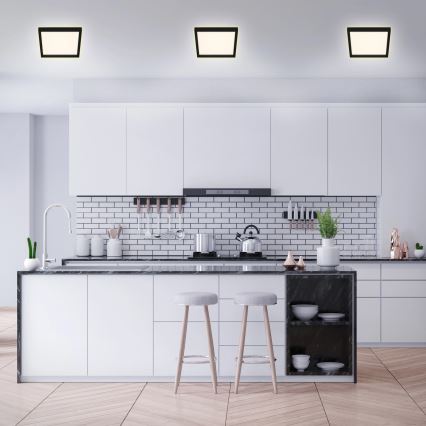 Briloner 7362-015 - LED Griestu gaismeklis CADRE LED/18W/230V 29,6x29,6 cm melns