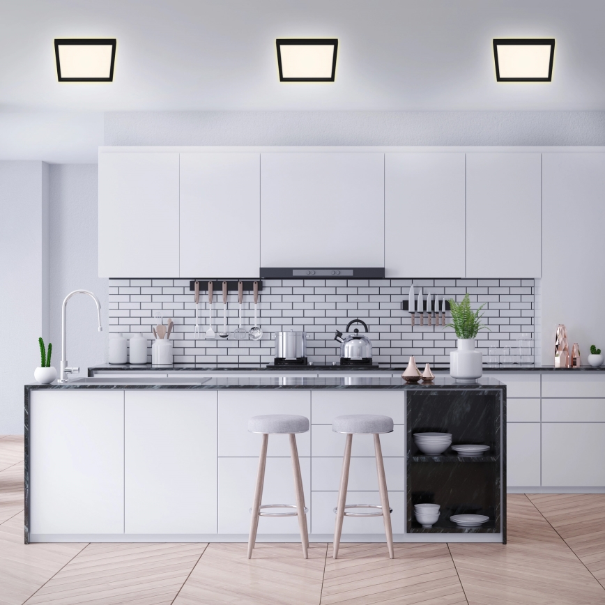 Briloner 7362-015 - LED Griestu gaismeklis CADRE LED/18W/230V 29,6x29,6 cm melns