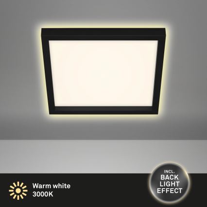 Briloner 7362-015 - LED Griestu gaismeklis CADRE LED/18W/230V 29,6x29,6 cm melns