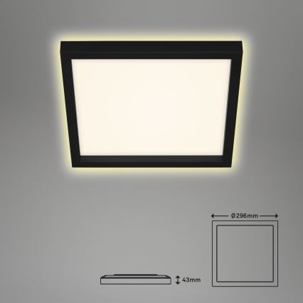 Briloner 7362-015 - LED Griestu gaismeklis CADRE LED/18W/230V 29,6x29,6 cm melns