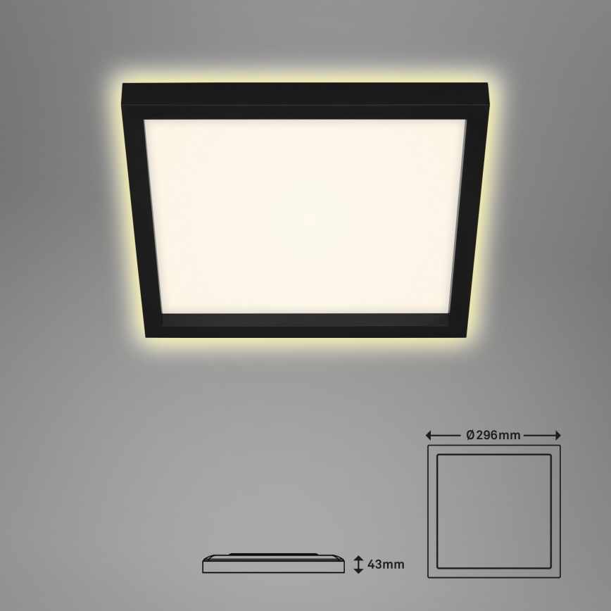 Briloner 7362-015 - LED Griestu gaismeklis CADRE LED/18W/230V 29,6x29,6 cm melns