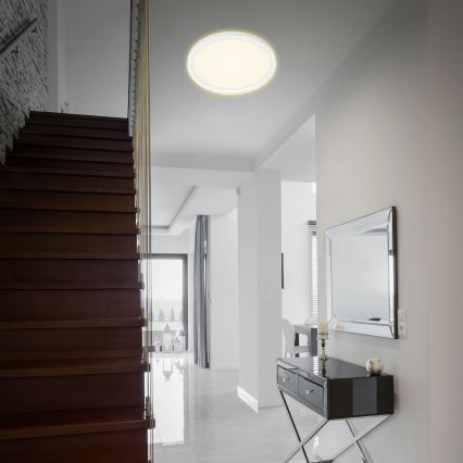 Briloner 7363-016 - LED Griestu gaismeklis CADRE LED/22W/230V d. 42,5 cm balts