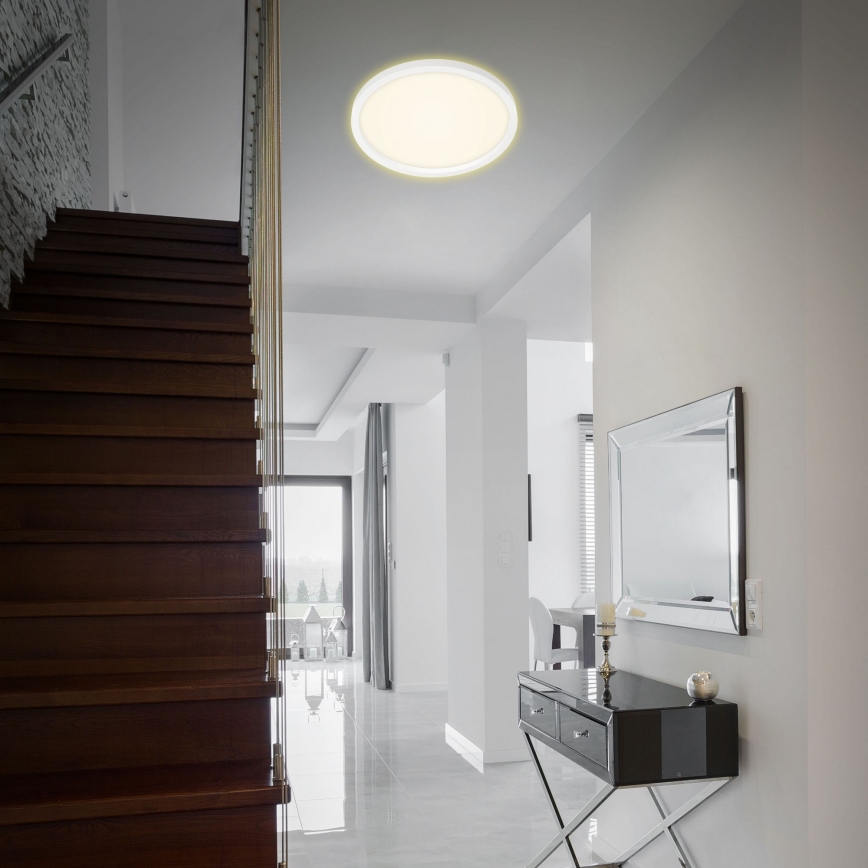 Briloner 7363-016 - LED Griestu gaismeklis CADRE LED/22W/230V d. 42,5 cm balts