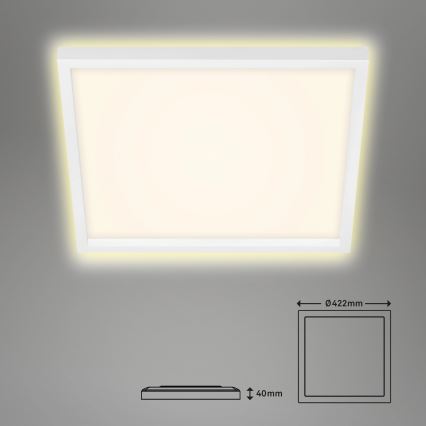 Briloner 7364-016 - LED Griestu gaismeklis CADRE LED/22W/230V 42,2x42,2 cm balts