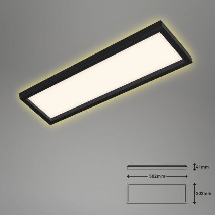 Briloner 7365-015 - LED Griestu gaismeklis CADRE LED/22W/230V 58,2x20,2 cm melns