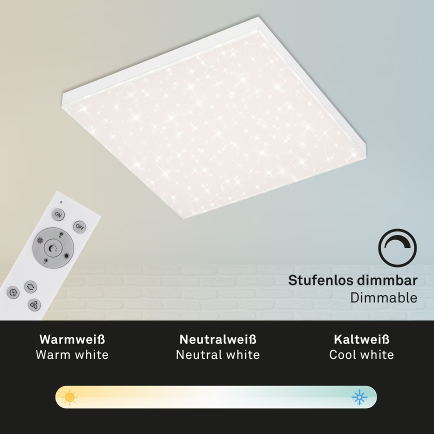 Briloner 7381-116 - LED Aptumšojama griestu lampa STARRY SKY LED/24W/230V 3000-6500K + tālvadības pults