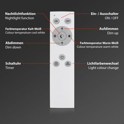 Briloner 7381-116 - LED Aptumšojama griestu lampa STARRY SKY LED/24W/230V 3000-6500K + tālvadības pults
