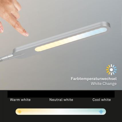 Briloner 7389-014 - LED Aptumšojama skārienvadāma flexible galda lampa SERVO LED/8W/230V 3000/4000/6500K