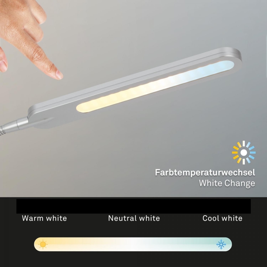 Briloner 7389-014 - LED Aptumšojama skārienvadāma flexible galda lampa SERVO LED/8W/230V 3000/4000/6500K