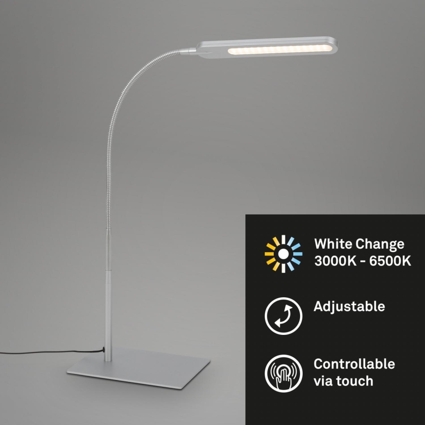 Briloner 7389-014 - LED Aptumšojama skārienvadāma flexible galda lampa SERVO LED/8W/230V 3000/4000/6500K