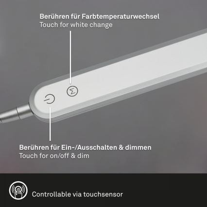 Briloner 7389-014 - LED Aptumšojama skārienvadāma flexible galda lampa SERVO LED/8W/230V 3000/4000/6500K