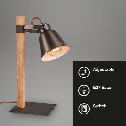 Briloner 7406-014 - Galda lampa TALE 1xE27/25W/230V brūna