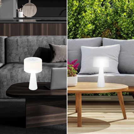 Briloner 7420016 - LED Aptumšojama uzlādējams skārienvadāma āra galda lampa LED/4W/5V IP44 3000K balta