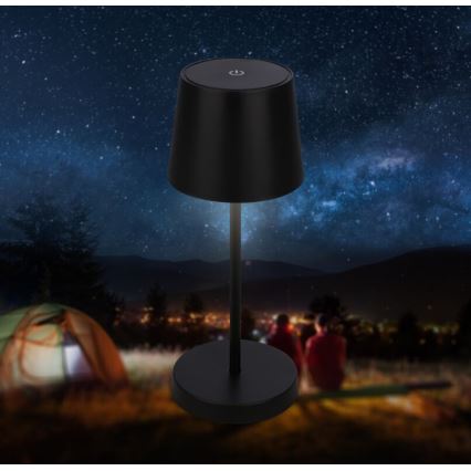 Briloner 7423015 - LED Aptumšojama uzlādējams āra galda lampa LED/2,6W/5V IP44 melna