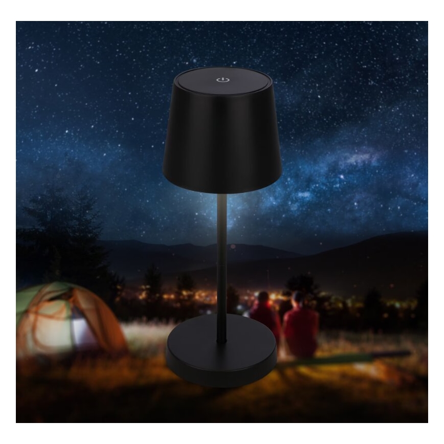 Briloner 7423015 - LED Aptumšojama uzlādējams āra galda lampa LED/2,6W/5V IP44 melna
