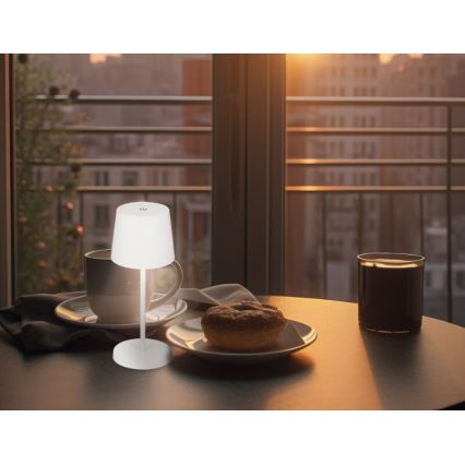 Briloner 7423016 - LED Aptumšojama uzlādējama āra galda lampa LED/2,6W/5V IP44 balta