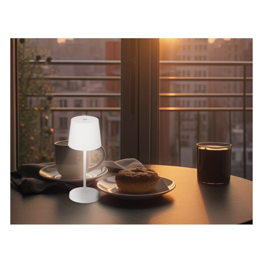 Briloner 7423016 - LED regulējama uzlādes āra galda lampa LED/2,6W/5V 2000mAh IP44 balta