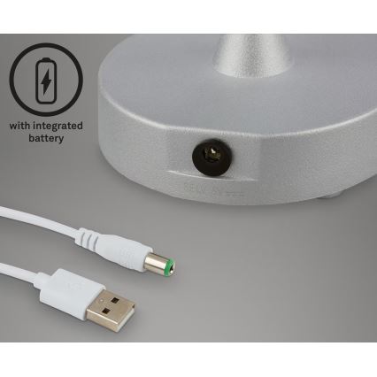 Briloner 7445-014 - LED Aptumšojama uzlādējams āra skārienvadāma galda lampa LED/3W/5V IP44